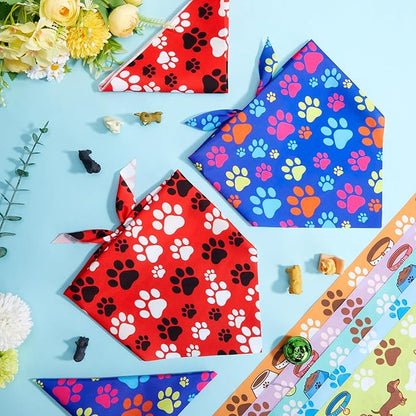50 Pcs Paw Prints Dog Bandanas Bulk Bone Bandanas - Image 5