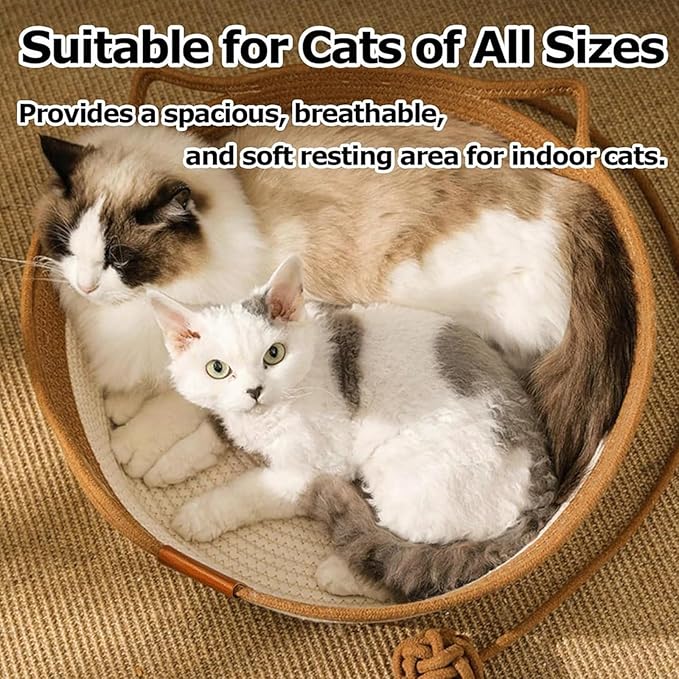 Instinct Basket, Stimuli Handwoven cat Basket Rope Cotton Eliminates Bed - Image 6