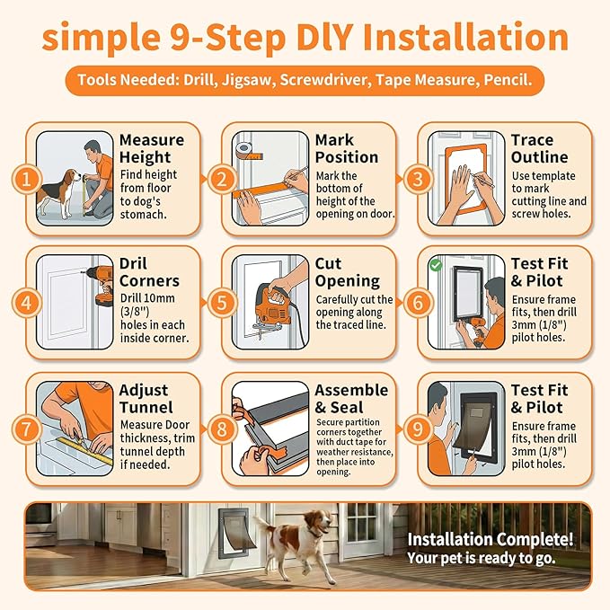 Dog Door for Large Dogs, X-Large Aluminum Frame Pet Door - Image 7