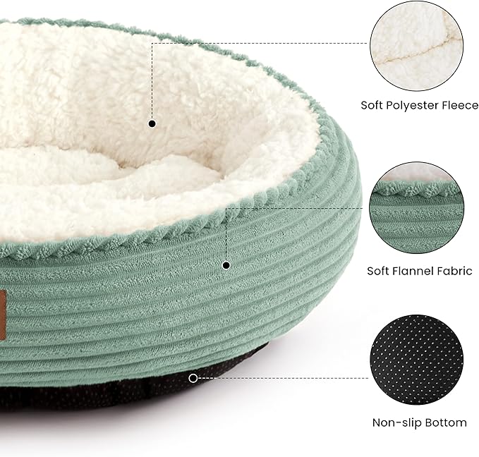 Love's cabin Round Donut Cat and Dog Cushion Bed, 30in Pet Bed - Image 2