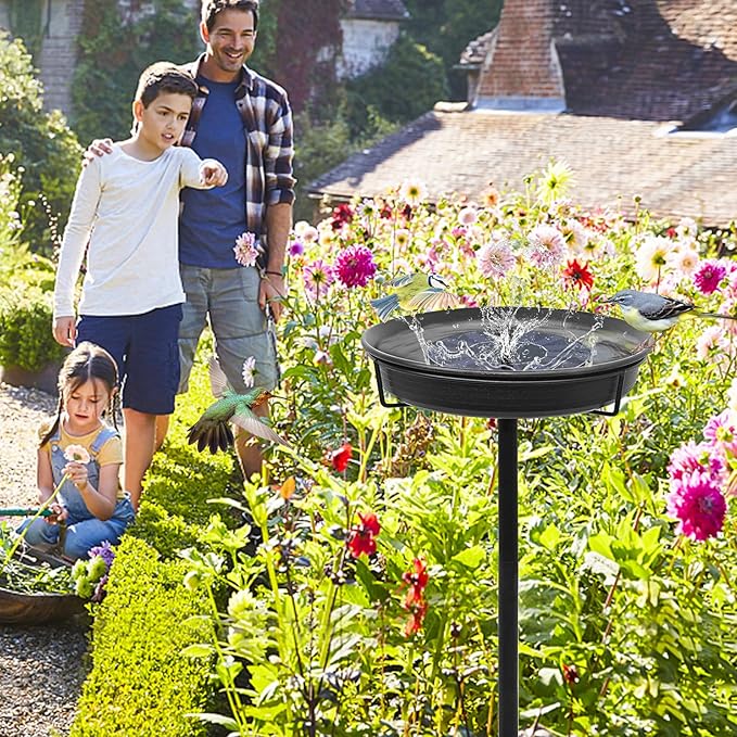 28In Freestanding Birdbaths Bowl Outdoor, Free Standing Garden Bird Bath Bird - Image 3