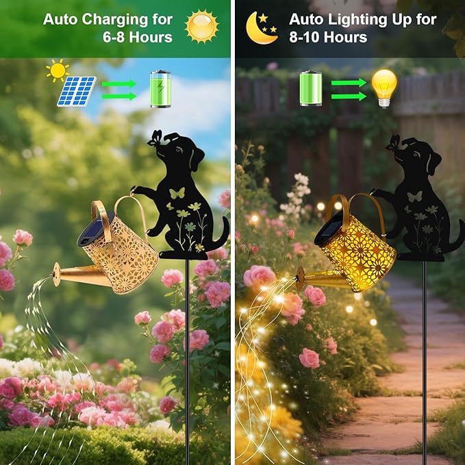 Solar Watering Can Lights, Dog Hanging Lantern Solar Lights Outdoor, Dog Lover - Image 4