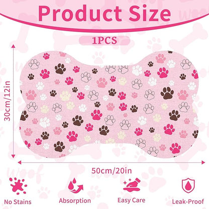 Pet Dog Cat Food Mat, Absorbent Bone Shaped Dog Bowl Mats - Image 3