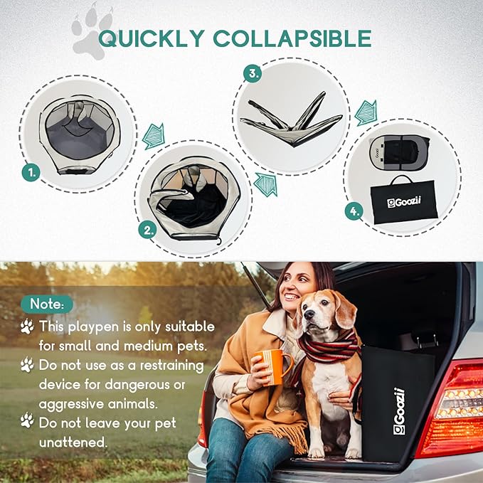 Goozii Pet Cat Playpen for Indoor Cats Enclosed, Puppy Dog Play Pen for Outdoor - Image 6