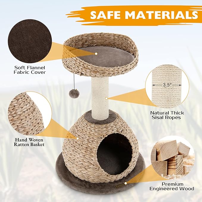 Tangkula Modern Cat Tree, Small Cat Tower - Image 6