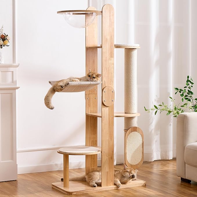 HITTITE Solid Wood Cat Tree Tower by HITTITE
