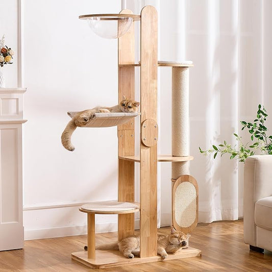 HITTITE Solid Wood Cat Tree Tower by HITTITE