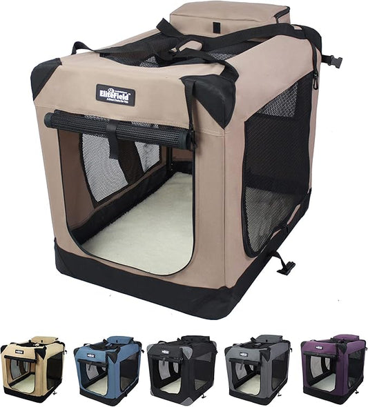 EliteField 3-Door Folding Soft Dog Crate by EliteField
