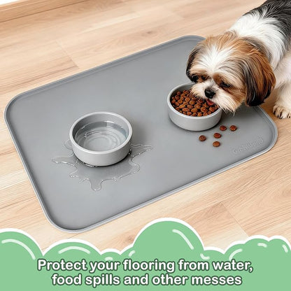 100% Waterproof Silicone Pet Feeding Mat, Warped Resistant Raised Edge BPA-Free - Image 9