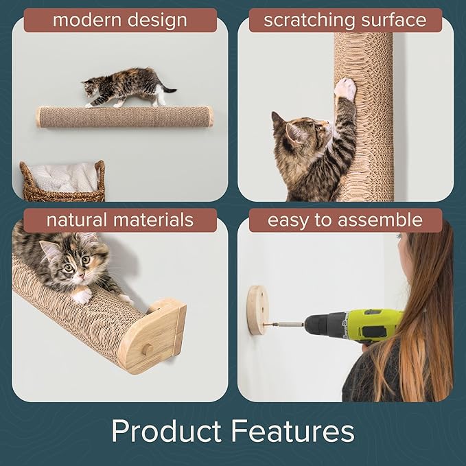 Floating Cat Shelf & Perch – Wall-Mounted Climbing Furniture - Image 8
