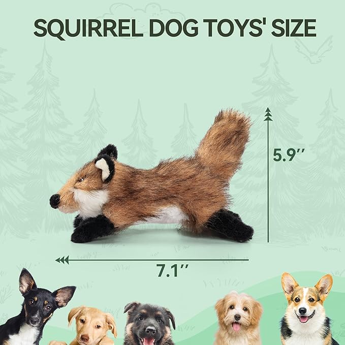 ALL FOR PAWS Squeaky Doy Toy, Fox Dog Toy for Small Medium Breed, Puppy Fetch - Image 2