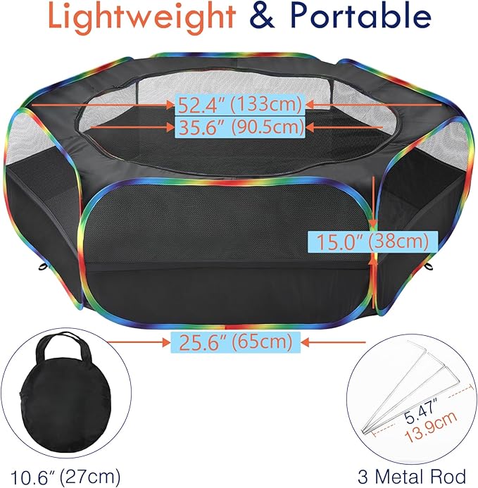 Pawaboo Small Animals Playpen, Waterproof Small Pet Cage Tent - Image 6