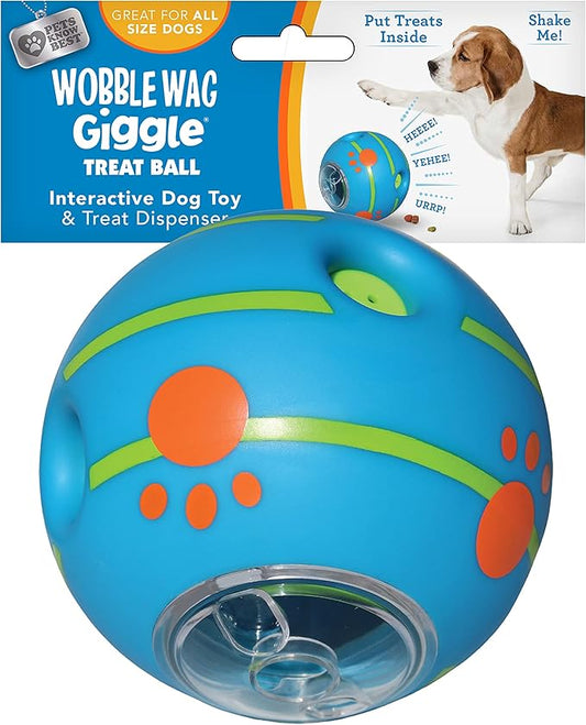 Wobble Wag Giggle Ball Interactive Dog Treat Dispensing Toy, Giggle Sounds by WobbleWagGiggle