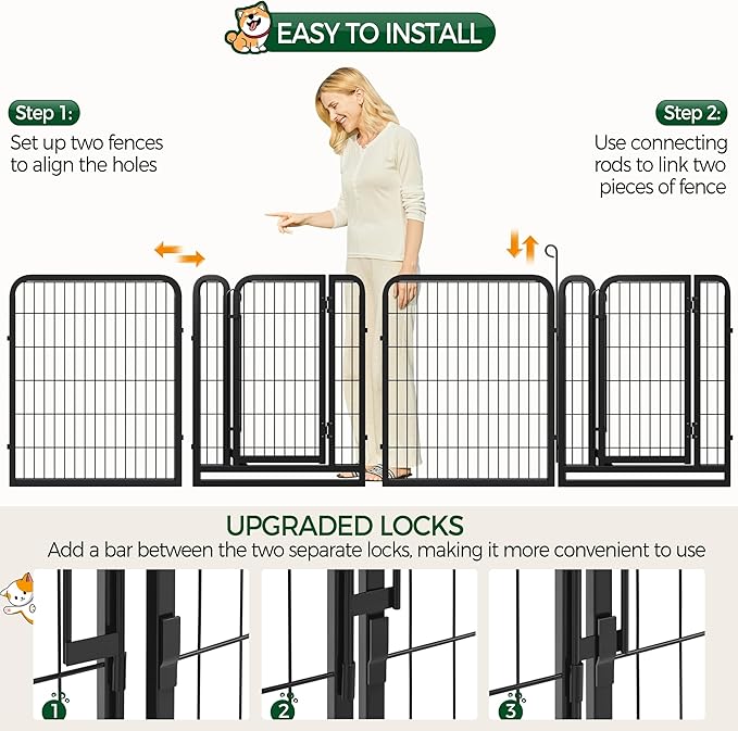 Yaheetech Dog Playpen Outdoor, 32 inch 8 Panels Dog Pen Indoor Heavy Duty Puppy - Image 7