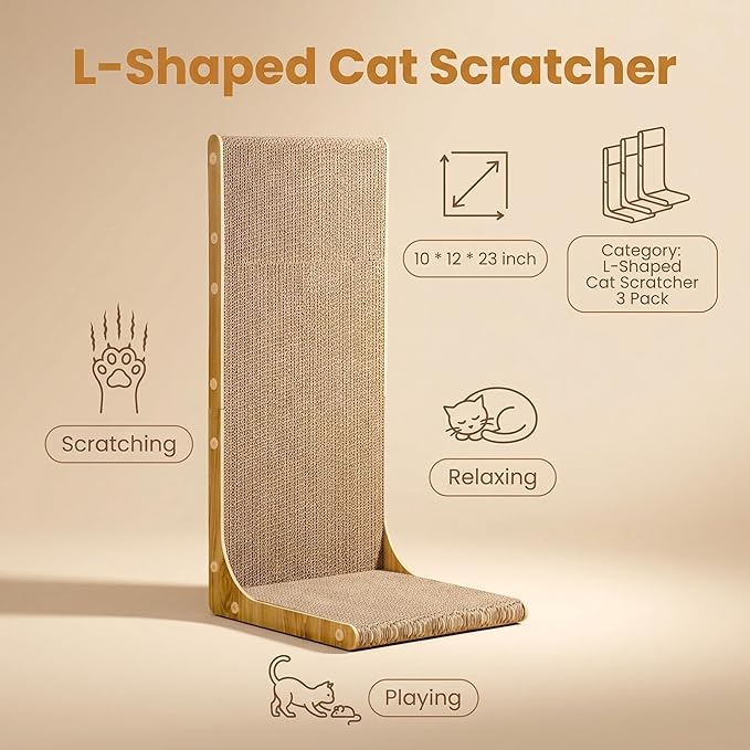 SMARTBEAN 3-Pack Cardboard Cat Scratcher - Image 4