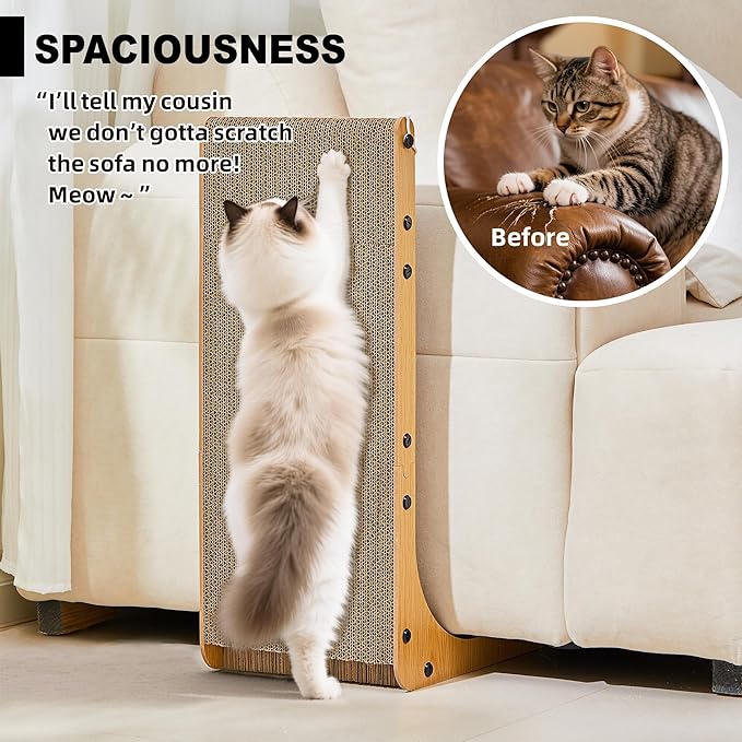 Cardboard Cat Scratcher, 23.6 Inch Cardboard Cat Scratching Post - Image 3
