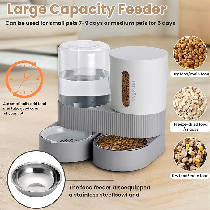 2 Pack Automatic Cat Feeder Stainless Steel Water Dispenser Gravity Food Feeder - Image 4