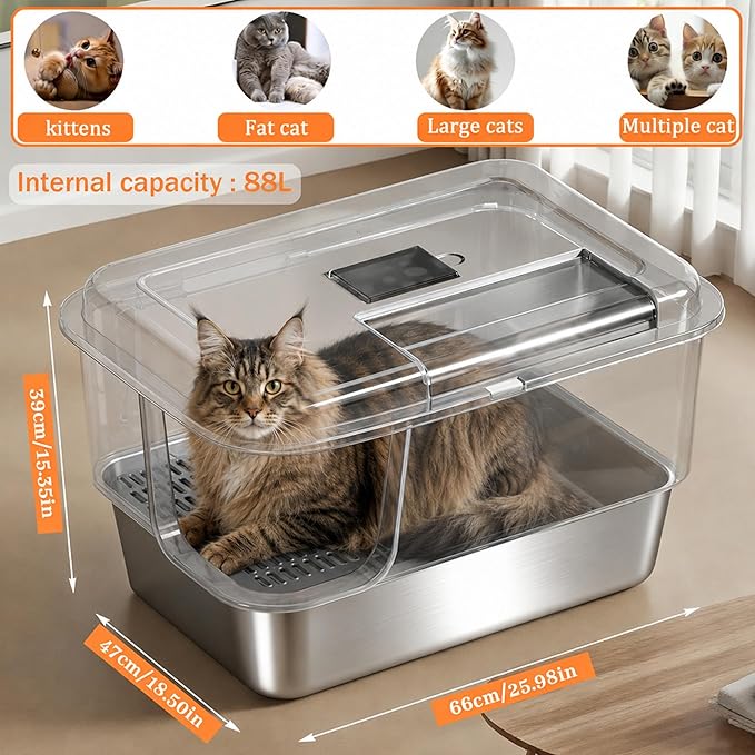 XXL Stainless Steel Litter Box - Image 2