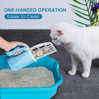 Cat Litter Scooper with Holder Kitty Litter Scoop with Waste Can and 150 Refill - Image 5