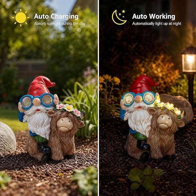 C&Y&G&X Solar Garden Gnome Statue - Image 2