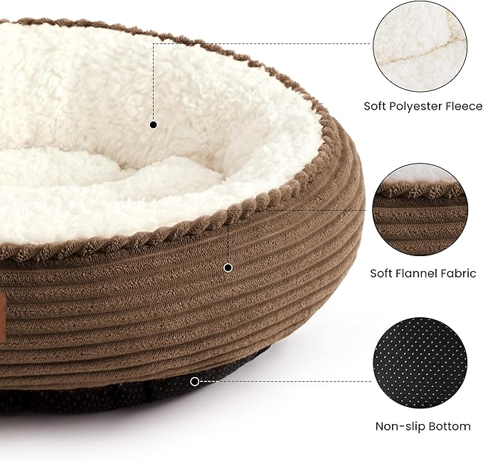 Love's cabin Round Donut Cat and Dog Cushion Bed, 30in Pet Bed - Image 2