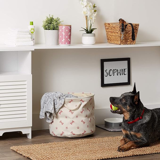 Bone Dry Pet Storage Collection Paw and Bone Print, Medium Round - Image 5