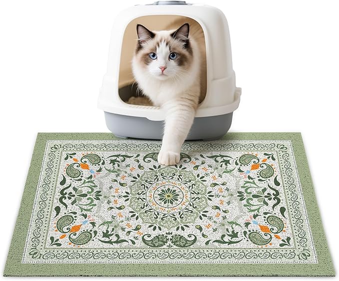 Unicorn Catcher Cat Litter Mat 24" x 15" Non-Slip Litter Box Mat Washable by UnicornCatcher