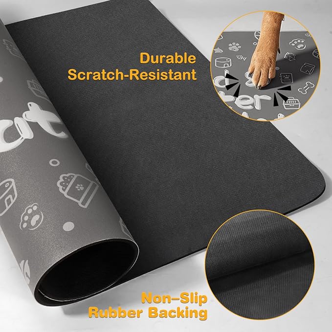 Pet Feeding Mat, Dog Cat Mat for Food and Water, Dog Bowl Waterproof Placemat - Image 3