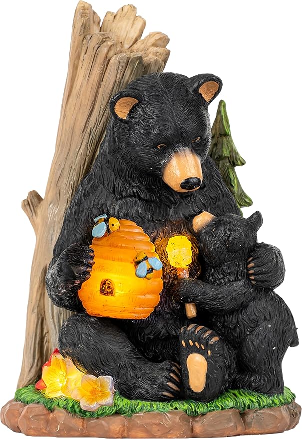 C&Y&G&X Solar Black Bear Garden Statue - Image 8