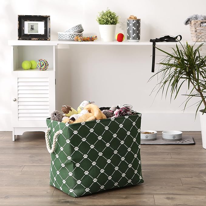 Bone Dry Pet Storage Collection Paw and Bone Print, Large Rectangle, 17.5x12x15 - Image 4