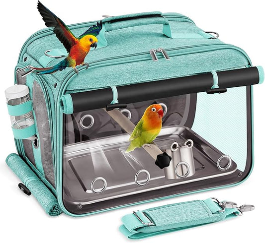 Sanmoncare Airline Approved Bird Carrier, Indestructible Stainless Steel Mesh by Sanmoncare
