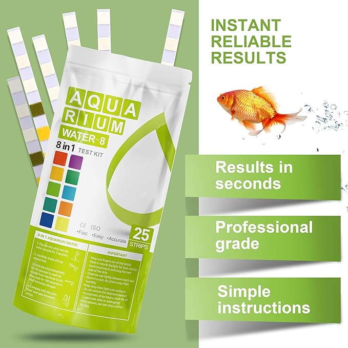 AAwipes Aquarium Ammonia Test Strips 8-in-1 |250 Strips Bag Packs| Quick & - Image 2