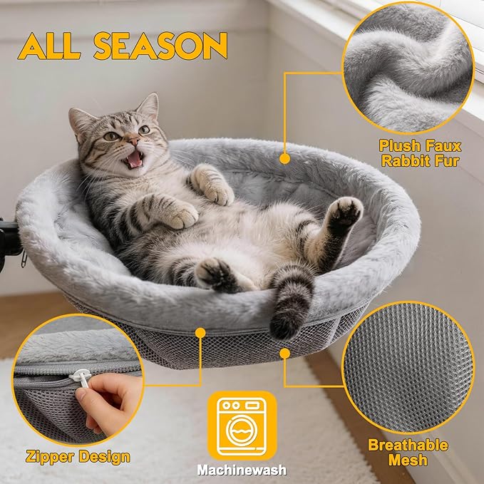 Cat Desk Bed Foldable Sunken Design, 2 Reversible Cushions - Image 6
