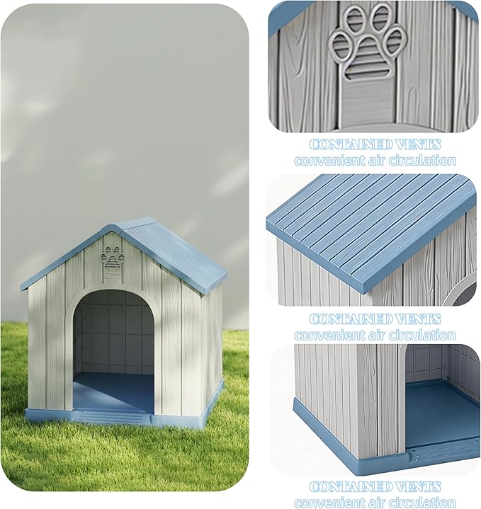 DRATO Indoor & Outdoor Dog Houses, Resin Material Pet Shelter - Image 4