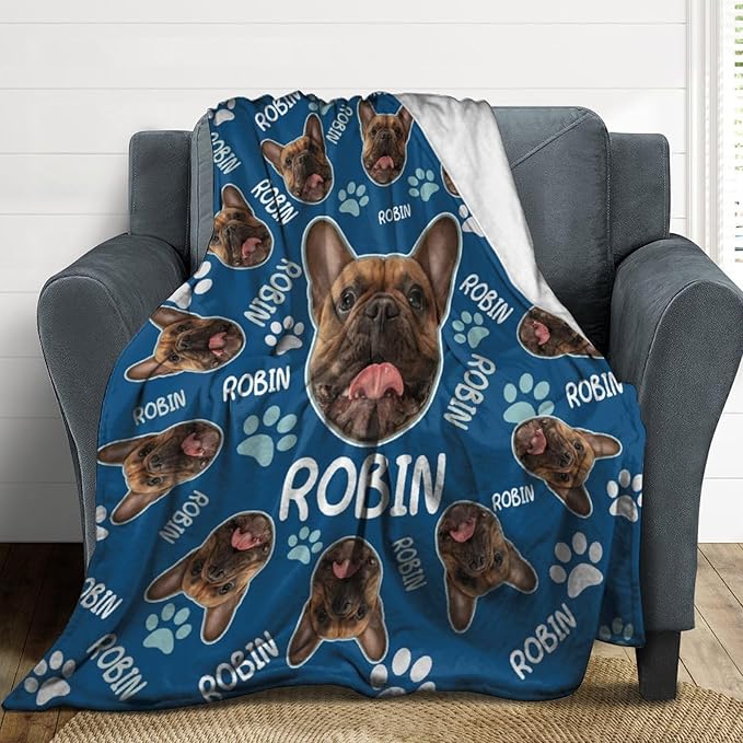 Custom Paw Prints Pet Name Blanket Personalized Dog Memory Blankets - Image 4