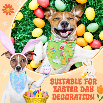 Preboun 50 Pcs Easter Dog Bandanas Bulk Bunny Dog Bandanas - Image 2