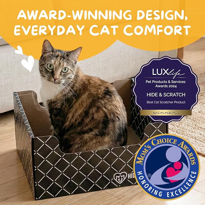 Hide & Scratch Cardboard Cat Scratcher Box & Bed - Image 2