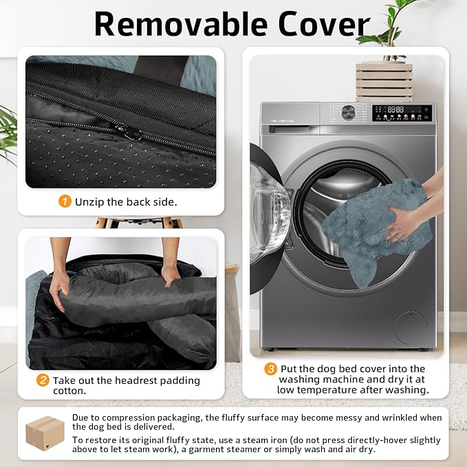 GGIB Dog Couch Cover Calming Plush Dog Bed Mat - Image 4