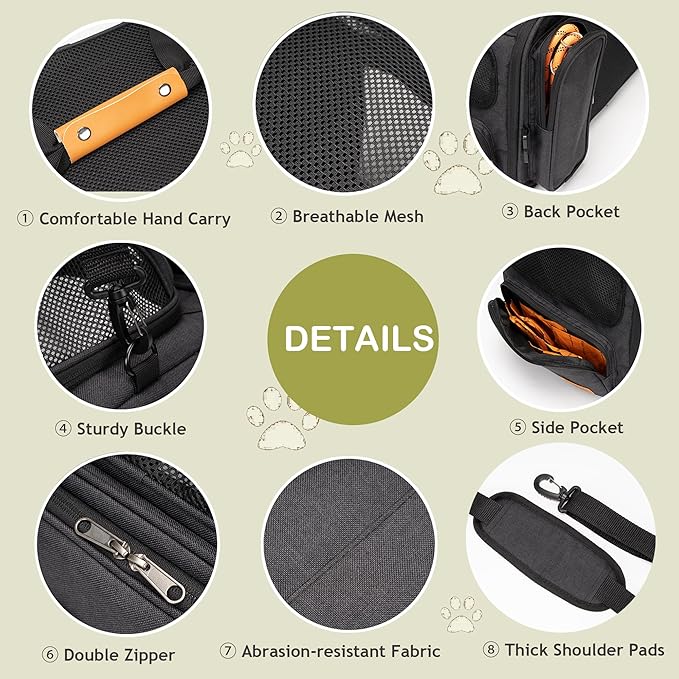 JUNGYOON Cat Carrier, Expandable Airline-Approved Soft-Sided Pet Travel Bag - Image 5