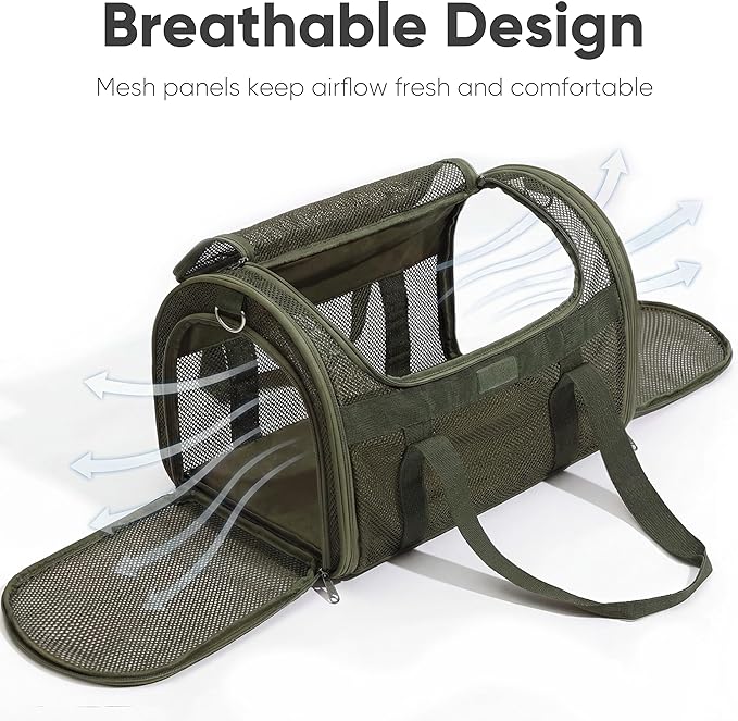 FUKUMARU Cat Carrier, Light & Airy Pet Carrier, 2-in-1 Shoulder Strap Leash - Image 3