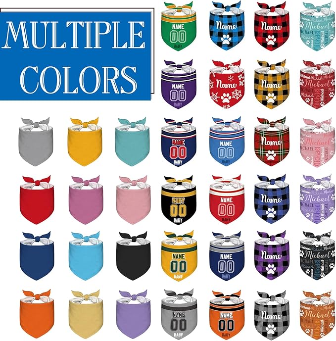 Custom Dog Bandana Personalized Puppy Bandana Customized Name Neckwear Bandanas - Image 2