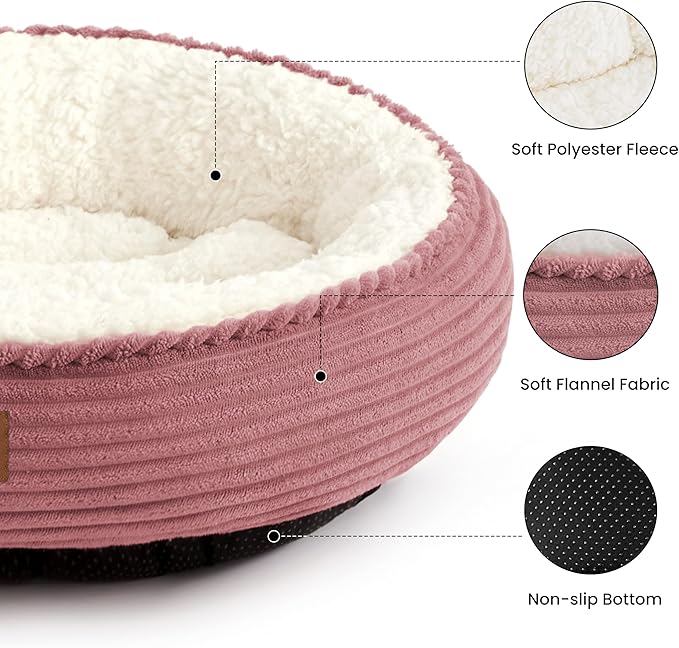 Love's cabin Round Donut Cat and Dog Cushion Bed, 30in Pet Bed - Image 2