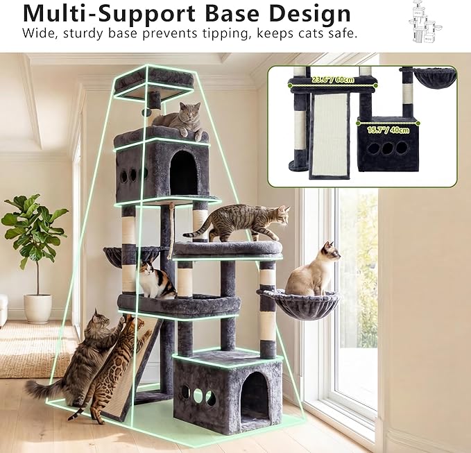 Heybly Cat Tree, 71-Inch-Tall Tower - Image 2