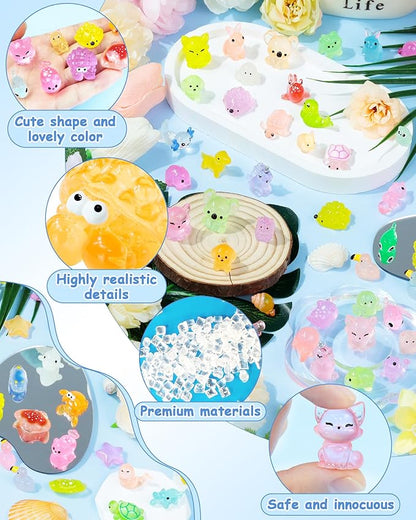 FIVEIZERO 102PCS Luminous Mini Resin Aquatic Animals Bulk - Image 4