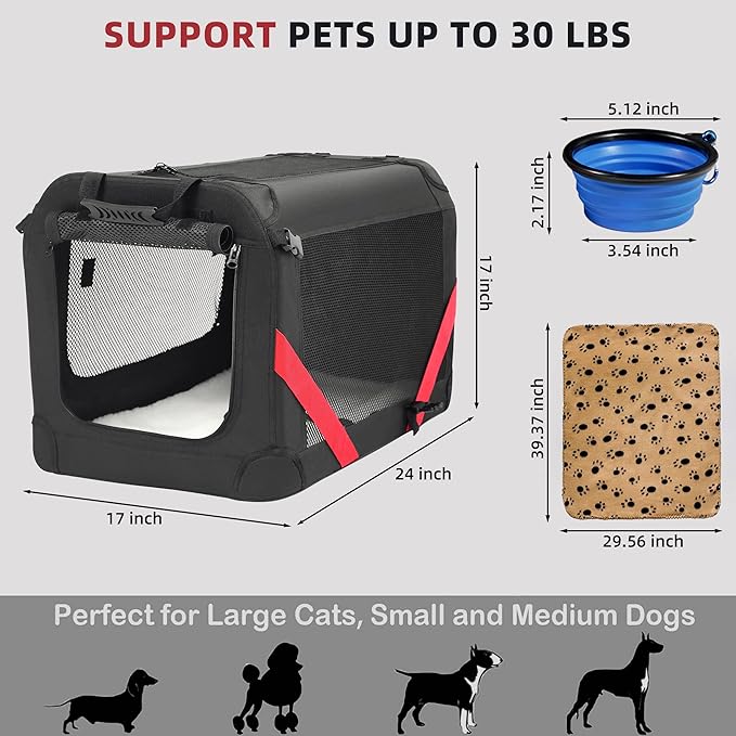 Petprsco Large Cat Carrier for 2 Cats Small Medium Dogs, Soft Pet Carrier - Image 5