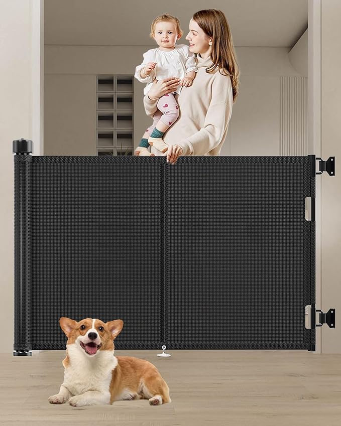 Miumoon 59 inch Retractable Baby Gates 34 inch Tall, Retractable Gate by MiumoonBabyGates