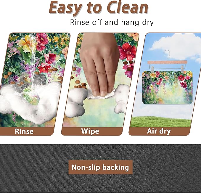 Abstract Spring Flowers Dog Food Mat - Image 4