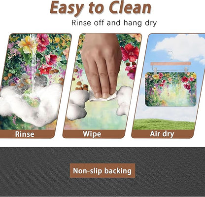 Abstract Spring Flowers Dog Food Mat - Image 4