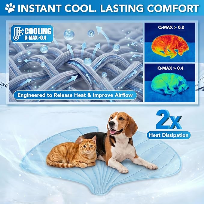 PetAmi Dog Cooling Mat, Ginkgo Leaf Shape, Pet Pad - Image 2