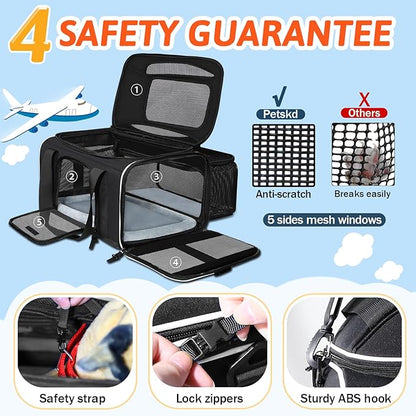 Petskd Top and Side Expandable Pet Carrier 17x11x9.5 Inches Alaska Airline - Image 5